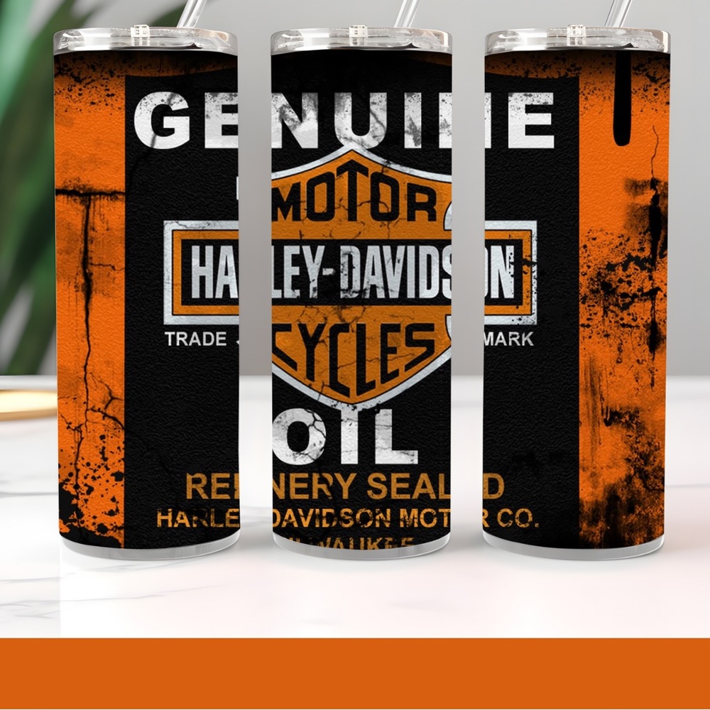 Harley-Davidson Motor Oil Sublimated Tumbler